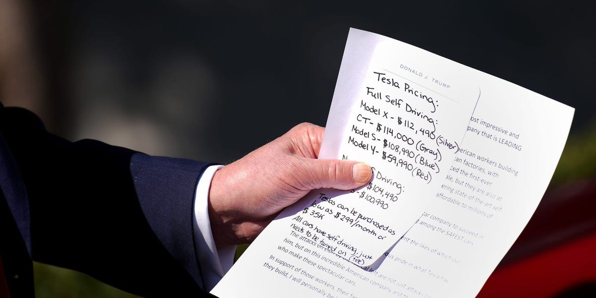 Photograph of Donald Trump’s Notes Exhibits Tesla Costs