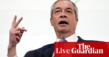 Nigel Farage says Tory occasion ‘not on the best in any measurable method’ in new assault – UK politics reside | Politics